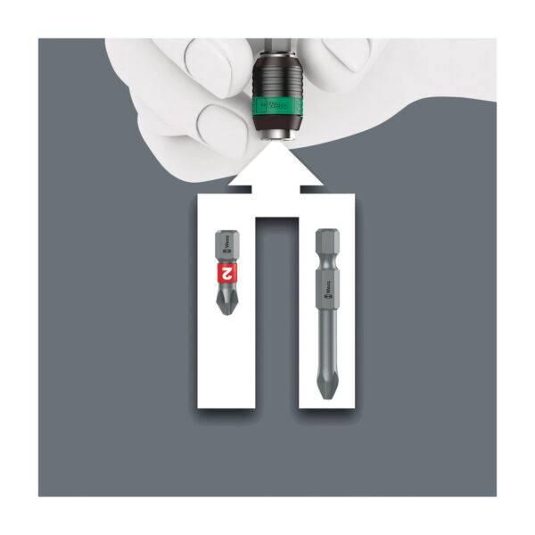 ergonomic working that makes blisters and calluses a thing of the past.  Hard gripping zones for high working speeds whereas soft zones ensure high torque transfer. Suitable for bits with 1/4